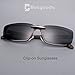 Besgoods Polarized Clip-on Sunglasses Lenses Glasses Unbreakable Driving Fishing Outdoor Sport Travelling New (Black)