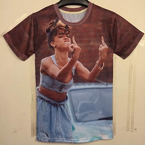 GJCDGPZTX Women/Men 3D T Shirt Cartoon Printed Rihanna T-Shirt Fashion Short Sleeve Cotton 3D Tops Tee Shirt Large Size Xl