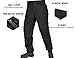 HARD LAND Men's Tactical Pants Ripstop with 14 Multi Pockets Water Resistant Gusseted Work Cargo Pants Black 36W×32L