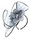 NYFASHION101 Flower Cocktail Sinamay Fascinator Satin Headband - FS Gray