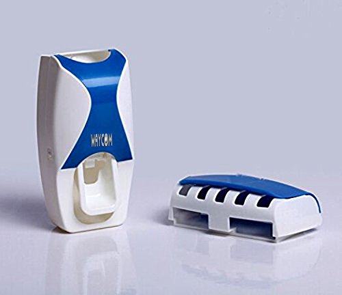 WAYCOM Dust-proof Toothpaste Dispenser Toothpaste Squeezer Kit (Blue)