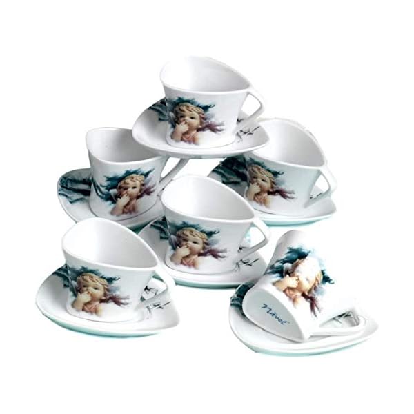NAVEL 6er Set Espressotassen Porzellan Kaffeeservice Angeli