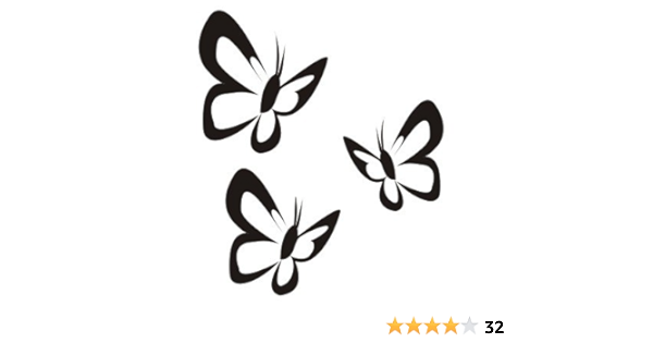 amazon com pema wall sticker w400 3 butterflies wall print 3 pieces 9x9 8x8 7x7 cm 3 5 x3 5 3 1 x3 1 2 8 x2 8 dark green 61 tools home improvement