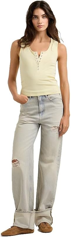 T-shirt Camila para Mulheres, Amarelo (Baunilha Bege), Tamanho M