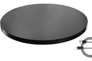 Fotoconic Black Electric Motorized Rotating Turntable Display Stand, 24 Inch / 60cm Diameter, 180 Lb Centric Loading for Shop Display