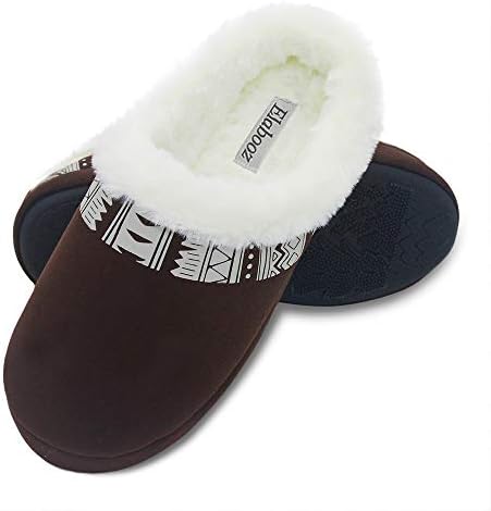 Elabooz Women's Comfort Slippers, Knitted Cotton Slippers Anti-Slip Indoor Slippers