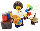 LEGO Hippie Artist with Easel, Paint, & Paintbrush Toy - Custom Painter Minifigure