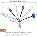 Chafon Compact 6 in 1 Multiple USB Fast Charging Cables Adapter Connector with 8 Pin Lighting/30 Pin/2 Micro USB/Mini USB for Smartphone,Tablet Compatible with Most External Power Bank (Blue+white)