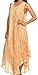 Sakkas 14801 - Kara Long Draped Sleeveless Marbled Caftan Dress / Cover Up - Goldenrod - OS