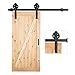 FEMOR 6.6ft Barn Door Hardware - Sliding Heavy Duty Single Rail, Easy Install Roller Track Kit for Bedrooms, Cabinet, Warehouse (Big Wheel Industrial Hangers)