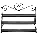 MyGift Black Metal Heart 3-Tier Step-Risers Nail Polish Rack/Table Top Organizer Display