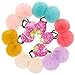 RufnTop Handmade Seamless Elastic Hair Ties, Ponytail Holder, PomPom, Cat Toy(MIX POM 12 PCS)