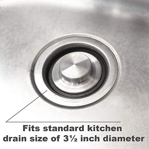 3 3/8 inch (8.57Cm) - Kitchen Sink Stopper Stainless Steel Garbage Disposal Plug Fits Standard Kitchen Drain size of 3 ½ Inch (3.5 Inch) Diameter