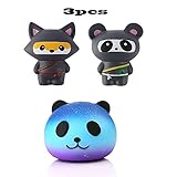 BIMOUR Super Squishy Foam Filled Animal | 3 Pieces Slow Rising Squishies Decompression Rebound Toy Soft Squeeze Toy Cream Scent Pressure Relief Fun Children's Toys