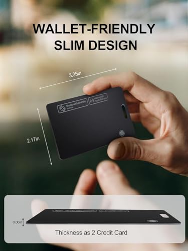 Wallet Tracker Card for Apple & Android – Credit Card Tracker for Wallet Works with Apple Find My & Google's Find Hub, Rechargeable Find My Wallet Card for Luggage, Passport, Purse, Bags