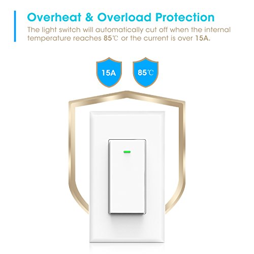 image for Maxcio Smart Wi-Fi Light Switch, No Hub Required, Works with Amazon Al