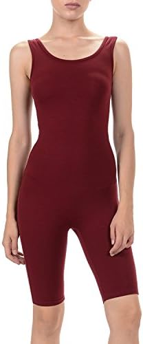 7Wins JJJ Women Catsuit Cotton Lycra Tank Bermuda Short Yoga Bodysuit Jumpsuit