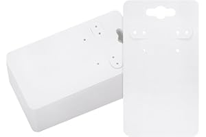 joycraft 100Pcs Earring Cards with 6 Holes, 2x3.5 In White Display Holder Cards, Blank Paper Jewelry Display Tags for Selling, Hanging Earring, Jewelry,DIY Crafts, Retail.