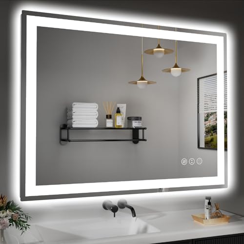 miskerm LED Bathroom Mirror 40x32 Dimmable Anti-Fog