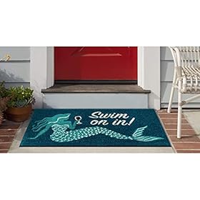 Liora Manne Natura Door Mat - Novelty Designs, Durable Natural Coir & Vinyl Back, Long Lasting Color, Foyers, Porches, Patios & Decks, Ocean, 1'6" x 2'6" 41bfh7KL9 L