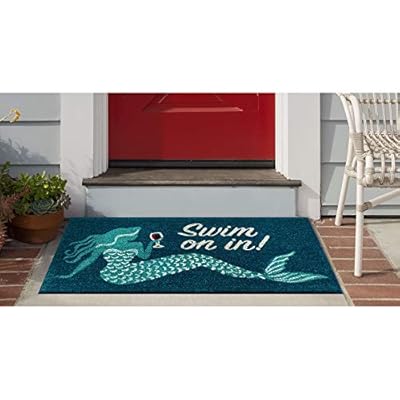 Liora Manne Natura Door Mat - Novelty Designs, Durable Natural Coir & Vinyl Back, Long Lasting Color, Foyers, Porches, Patios & Decks, Ocean, 1'6" x 2'6" 41bfh7KL9 L