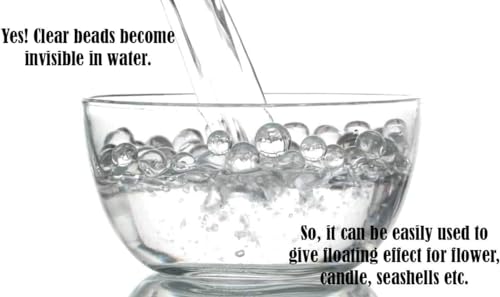 140,000 Clear Water Beads for Vases, Transparent Water Gel Beads Vase Filler for Floating Pearls, Floating Candle Making, Wedding Centerpiece Table Decorations Floral Arrangement