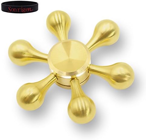 Tri Fidget Hand Spinner Stress Reducer EDC Toy Brass Metal Stainless Steel Bearing Rotate for 3-5 Minutes Perfect For Fidgetors Anxiety Adult And Kids
