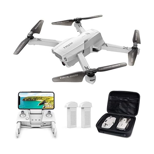 Tomzon Drohne GPS D65 mit Kamera 4 K, für Erwachsene, faltbar, FPV RC Quadcopter mit 40 Minuten Laufzeit, RTH-Funktion…