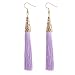 MELUOGE Long Tassel Drop Dangle Earrings For Women Wedding Party Dance Jewelry (Lilac colour)