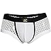 YiZYiF Men's Openwork Mesh Breathable Thongs Soft Bikini Swimwear (White, Small)