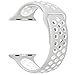 Yearscase 38MM Soft Silicone Sport Replacement Band with Ventilation Holes for Apple Watch Nike+ and Apple Watch Series 1 2 3, S/M Size ( Silver / White )
