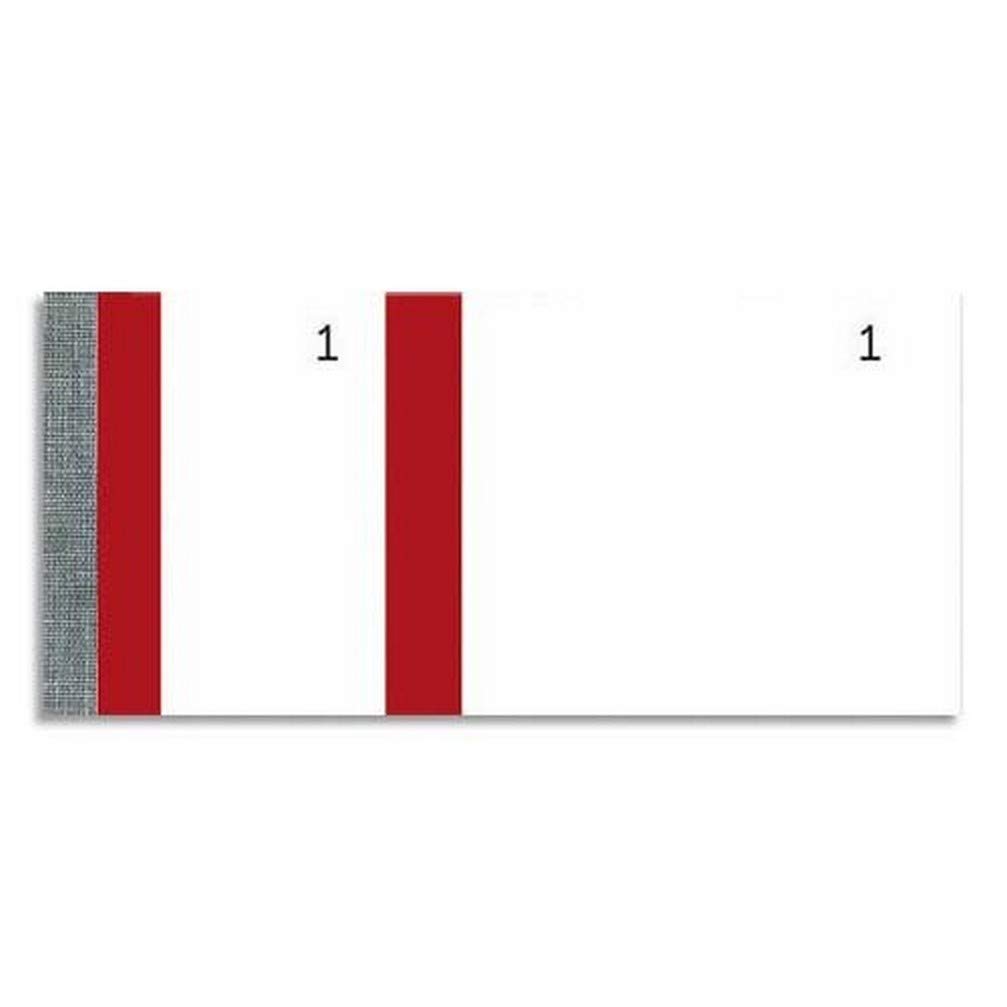 Exacompta - Ref 96304E - Sellers Blocks - 66 x 135mm in Size, 100 Sheets, Double Numbered 1-100, Detachable Micro-Perforations - Red Stripe (Pack of 10)