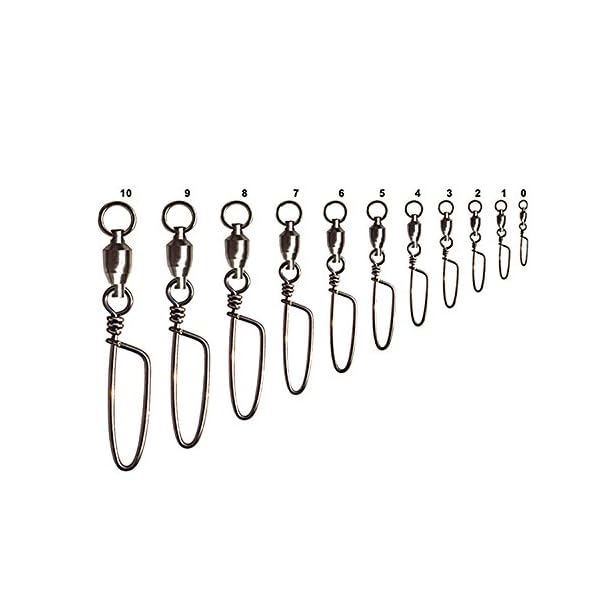 SHELURE-Fishing-Ball-Bearing-Swivel-with-Coastlock-Snap-Welded-Ring-Black-Nickel-15Lb-to-187Lb
