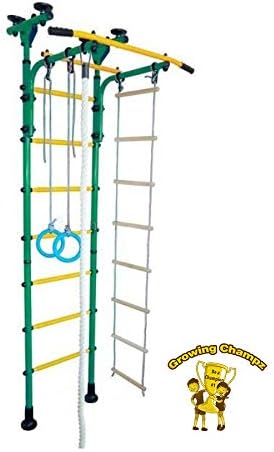 Athlete : Children's Indoor Playground/Jungle Gym for Kids/Play Set/Swedish Wall/Adjustable Floor to Ceiling/Green-Yellow