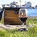 Outdoor Wine Glass Holder by Bella D'Vine for Stemless & Stemmed Glasses, Comes with a Wine Stake for Picnics, Grass, and Sandy Beaches, Fun Wine Gift in Marine Blue