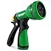 ikris Garden Hose Nozzle 9-Pattern Metal Sprayer with Rubberized ComfortGrip