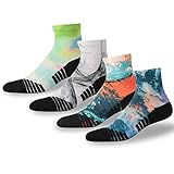 Running Socks Men, NIcool Unisex Anti-Blister Moisture Wicking Sports Ankle Socks, Size 7-13