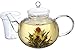 GROSCHE MONACO 42 oz Glass Tea pot with glass tea Infuser 1250 ml Capacity. Heatproof borosilicate glass and all glass tea infuser for all types of loose tea tea infusion