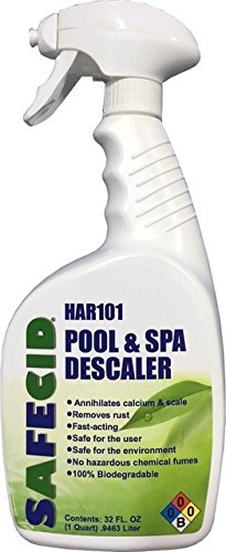 SAFECID Safe Calcium Scale Remover and Cleaner PS-HAR101QTS Pool & Spa Descaler Swimming Pool Scale Remover Tile Scale Remover Hot Tub Chemical (Quart Sprayer) Multi Purpose Scale Remover