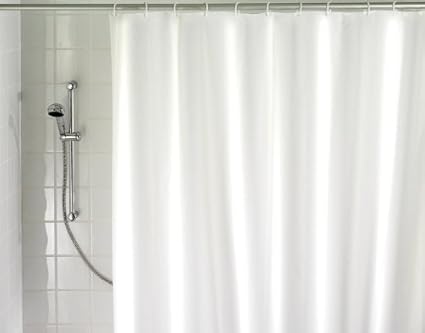 Wenko 19104100 Duschvorhang Uni weiß - wasserdicht, pflegeleicht, Kunststoff - Peva, weiß