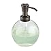 mDesign Round Glass Refillable Liquid Soap Dispenser Pump Bottle for Bathroom Vanity Countertop, Kitchen Sink - Holds Hand Soap, Dish Soap, Hand Sanitizer, Essential Oils - 2 Pack - Clear/Bronze