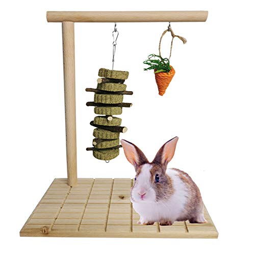 Hamiledyi Bunny Wooden Scratch Board Feet Pad,Rabbit Chew Toys Teeth