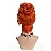 yuehong Short Orange Bun Women Wig Bangs Updo Anime Cosplay Costume Hair Heat Resistant Synthetic Fibers Durable Breathable Wig