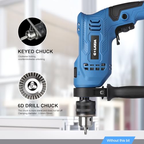 G LAXIA 550W Hammer Drill, Speed Variable 3000 RPM, 13mm Chuck, Electric Hammer and Drill 2-in-1,Package Contains 105 Accessories