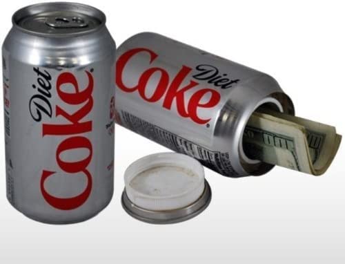 Secret Safe Diversion Drinks Cans - Unscrew Lid to Reveal Secret Compartment - Weighted Realistic Can Safe (Diet Cola)