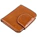 AINIMOER Women's Small Compact Billfold Leather Tri-Fold Wallet with Zipper Pocket