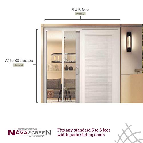 NovaScreen Retractable Screen Patio Door Durable & Strong, PVC & Aluminium Components, for 5