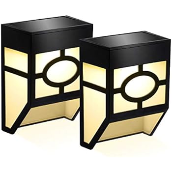 Greluna Solar Fence Lights,2 Modes Solar LED Outdoor Wall Lights for Deck, Fence, Patio, Front Door, Stair, Landscape, Yard and Driveway Path,Warm White/Color Changing,Pack of 2