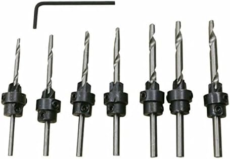 Woodworker Drill Bits 22pc/Set Adjustable Depth Stop Collars Woodworking