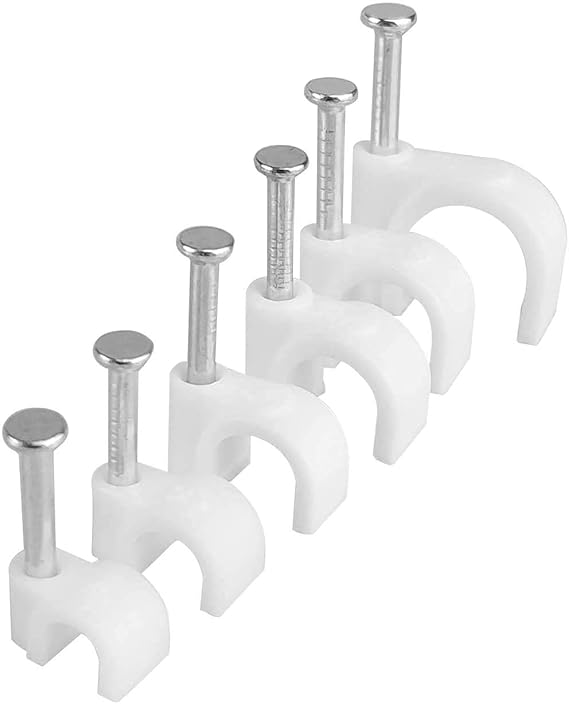 GYANVI Wire Fastener Circle Cable Clips with Metal Nail for Wire